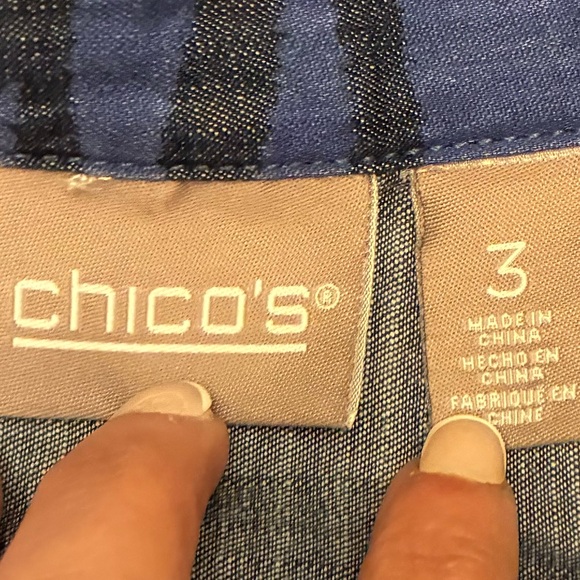 Chico's Blue Zebra Print Jacket - Picture 6 of 8